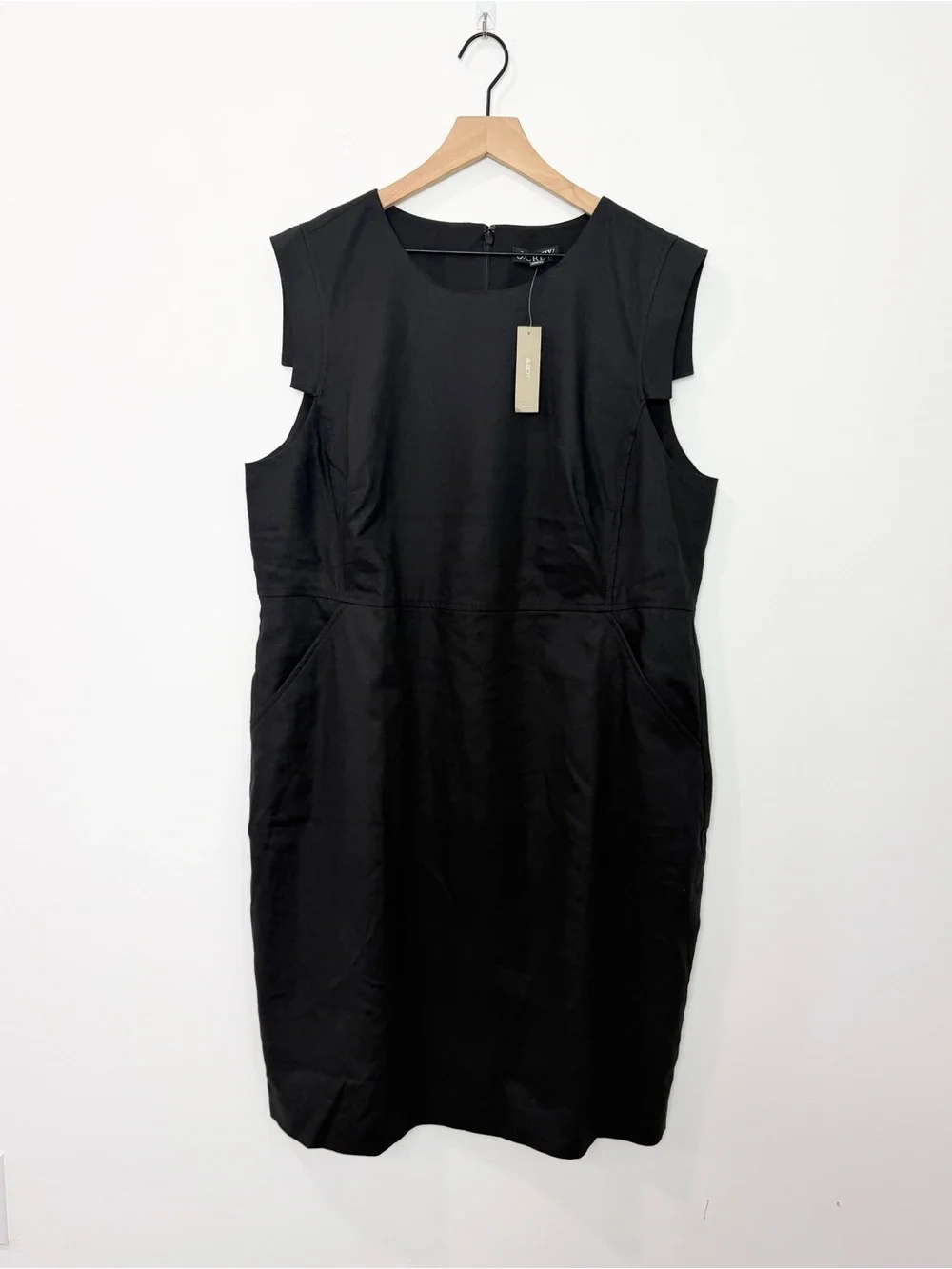 J.Crew Resume Dress Black Linen Blend NWT Size 20